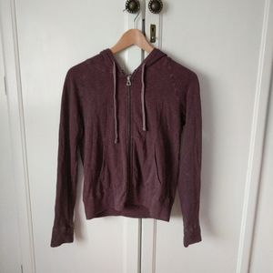 Mauve cotton zippered sweatshirt